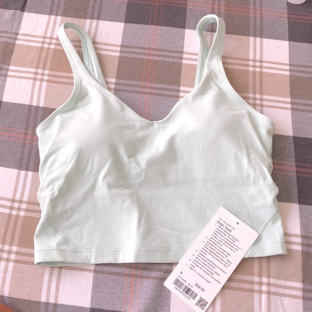 NWT Lululemon Align Cropped Tank - Delicate Mint - Size 8